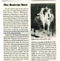 Vermont State Hospital Barn Fire