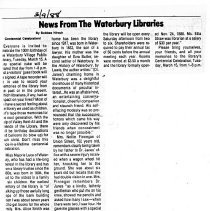 Waterbury Public Library 100th Anniversary 1888-1988