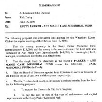 Hx of The Rusty Parker - Ann Marie Case Memorial Fund