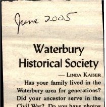 Waterbury Historical Society
