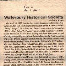 Waterbury Historical Society