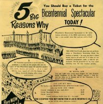 "Waterbury Bicentennial Historical Spectacular" flier