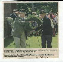 American Legion-Wreath setting Memorial Day.