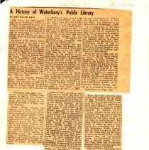 "A History of Waterbury's Public  Library"