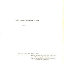 "A Walk Through Waterbury Village" - 1974