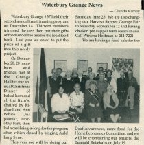 "Waterbury Grange News"