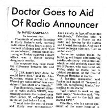 "Doctor Goes To Aid of Radio Announcer"