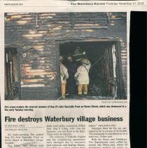 "Fire Destroys Waterbury Village Business"