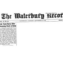 "Talc Truck Burns After Becoming Stuck In Dump"