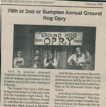 "70th or 2nd or Sumpten Annual Ground Hog Opry"