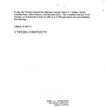 Harry N. Cutting American Legion #59 Newsletter