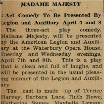 "Madam Majesty" 3-act comedy