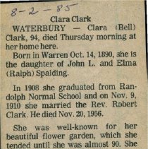 Clark, Clara - Obituary