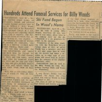 "Billy Woods" death in car accident - 1957