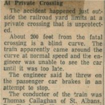 "Elderly Moretown Couple Killed As Train Smashes Car"