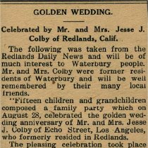 "Golden Wedding - Celebrated by Mr. & Mrs. Jesse J. Colby"