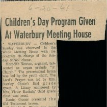 "Childress's's Day Program Given At Waterbury Meeting House"