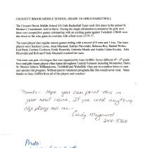 CBMS 5/6 Girls Basketball Team