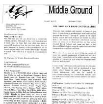 Crossett Brook Middle School - "Middle Ground" Newsletter