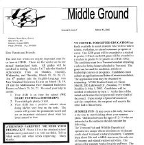 Crossett Brook Middle School - "Middle Ground" Newsletter