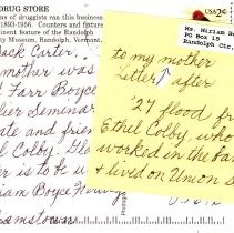 "Postcard to Jack Carter from Miriam Boyce Herwig"
