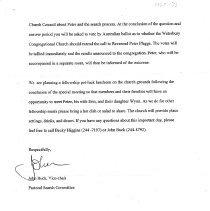 "Recommendation letter for new Minister"