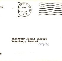 Letter from David Josko to the Waterbury Public Library