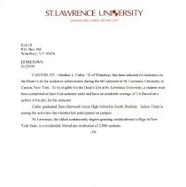 Letter from St. Lawrence University