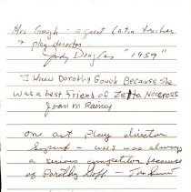 "Memories of Dorothy Gough"