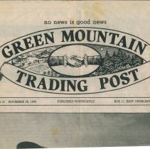 Newspaper article
"Gil Goff - Wolcott"  - Green Mountain Trading Post article