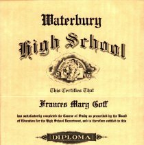 Frances Mary Goff - diploma