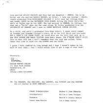 Letters to Fran Spaulding from Miriam N. Childs