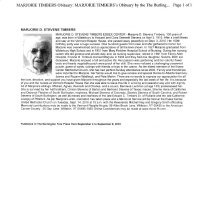 Marjorie D. Stevens Timbers