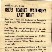 "Relief Reached Waterbury Last Night"