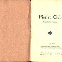 "Pierian Club, Waterbury, Vermont"