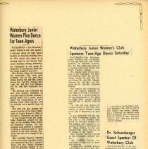 Waaterbury Junior Woman's Club 1956-1957