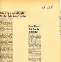 Waterbury Junior Women's club  1958-1959