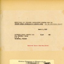 Waterbury Junior Women's club  1958-1959