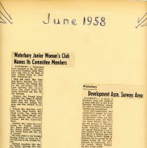 Waterbury Junior Women's club  1958-1959