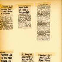 Waterbury Woman's Club Scrapbook