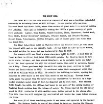 "History of Grist Mill Located on Thatcher Brook, Waterbury, Vermont 1807-1