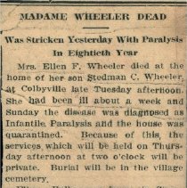 Newspaper clippings of Wheeler Family