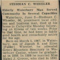 Newspaper clippings of Wheeler Family