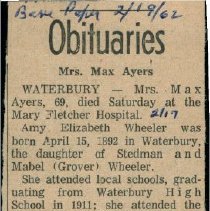 Newspaper clippings of Wheeler Family