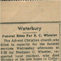 Newspaper clippings of Wheeler Family