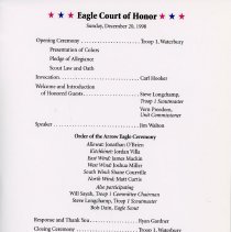 Eagle Scout Court of Honor Programs