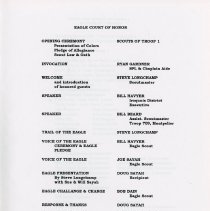 Eagle Scout Court of Honor Programs