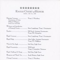 Eagle Scout Court of Honor Programs