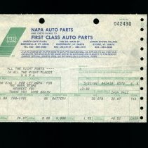Automobile Supply Receipts
