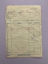 Carbon copy of final order taken at The Noodle Cafe